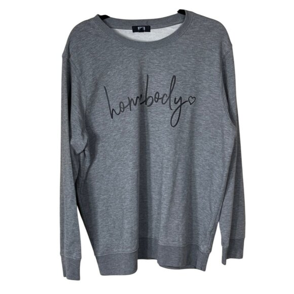 Modern Canvas Graphic Sweatshirt "Homebody" Grey Crew Neck XXL - Picture 1 of 5